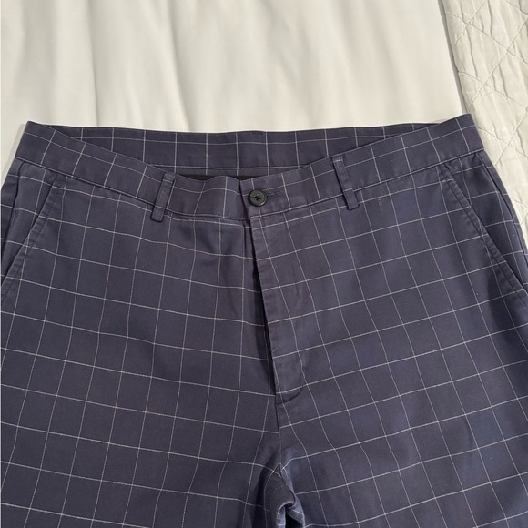 Topman Navy Grid Pattern Chinos w35 - Picture 2 of 6